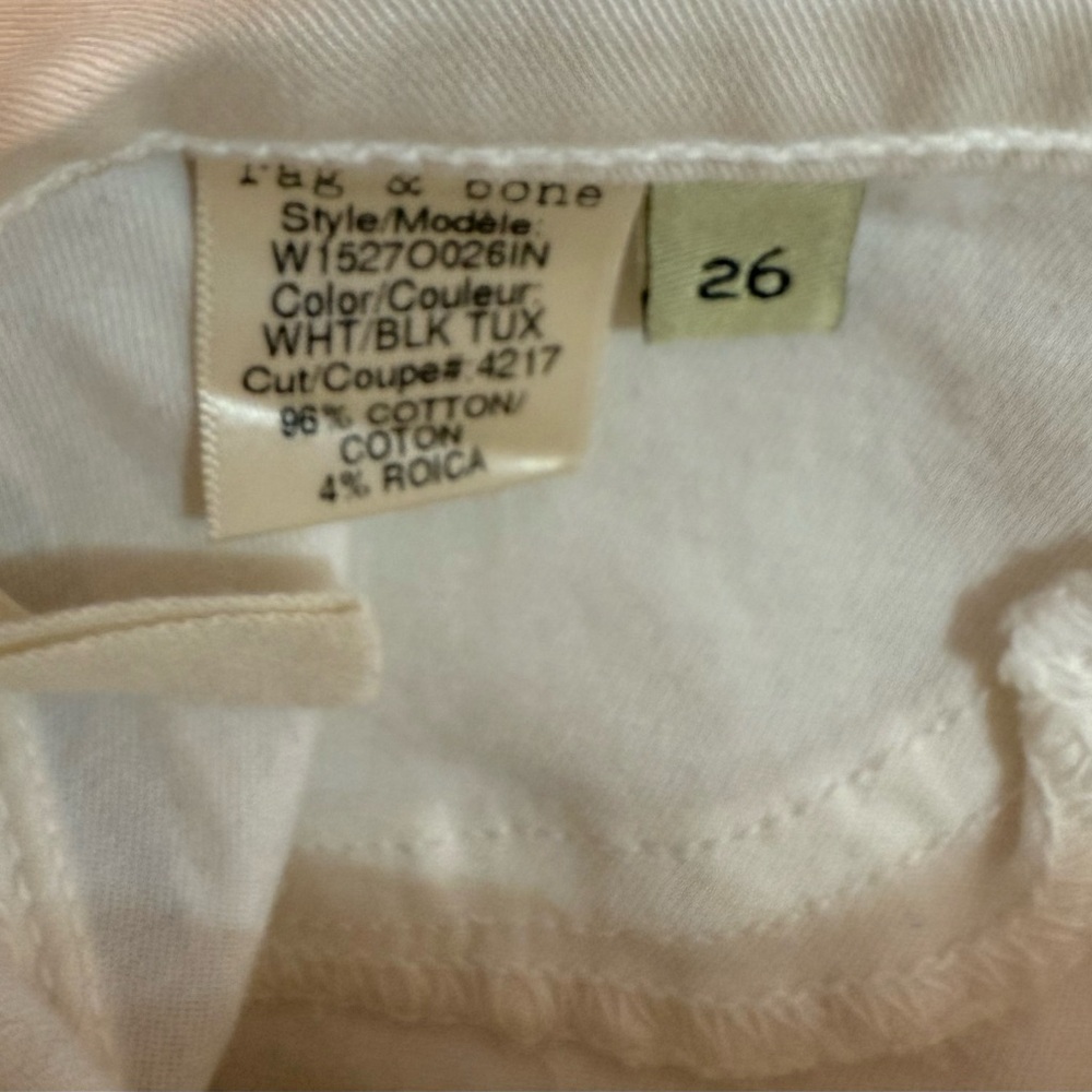 Rag & Bone White Tux Jeans with Black Side Stripes 26 - Picture 4 of 9